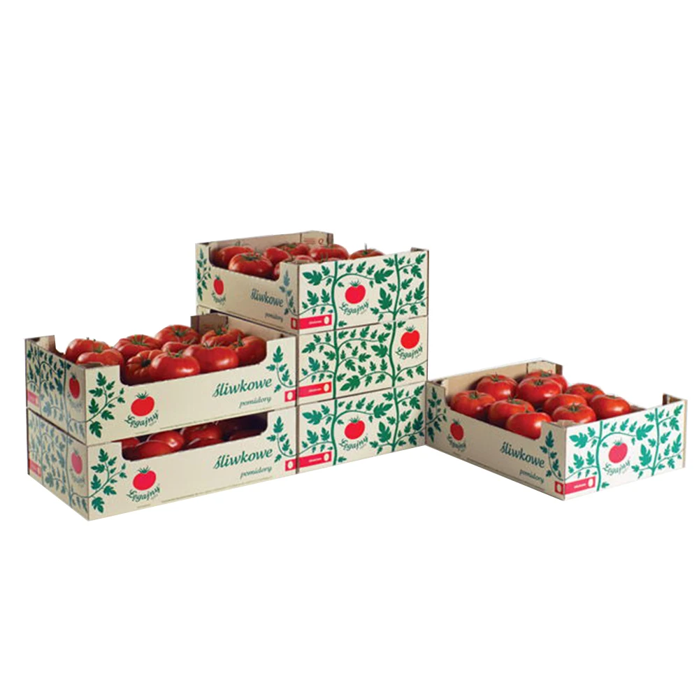 Customized Logo Printed Orange Lemon Retail Box Paper Packaging Corrugated Cardboard Fruit Tray