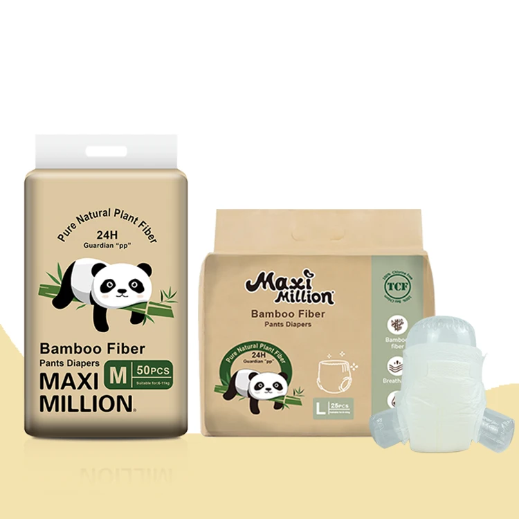 FREE SAMPLE Wholesale Baby Diapers Soft Skin Organic Baby Bamboo Fiber Natural Disposable Baby Diaper PANALES