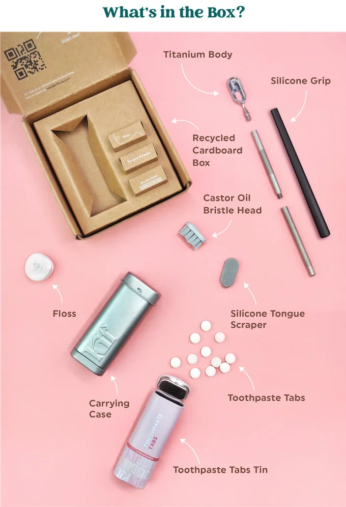 Portable Pocket Collapsible Titanium Toothbrush Kit Travel Care Sets Soft Bristles DuPont with Toothpaste Inside Aluminium Box