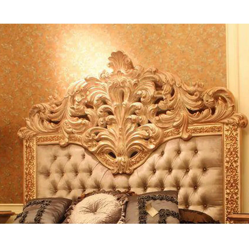 Роскошная королевская итальянская антикварная кровать Rococo резные королевские наборы мебели в стиле барокко для