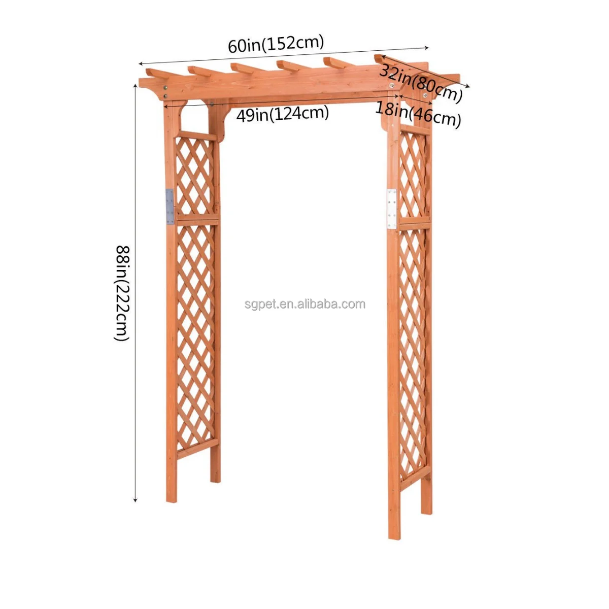 Outdoor Wooden Cedar Arbor Arch Pergola Trellis Wood Garden Yard Lattice Wedding Arch Climbing Plant Support Outdoor Garden