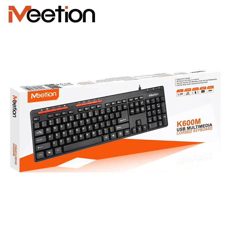 K600M US Layout Latest USB Corded Multimedia Ergonomic Computer Accessories Keyboard