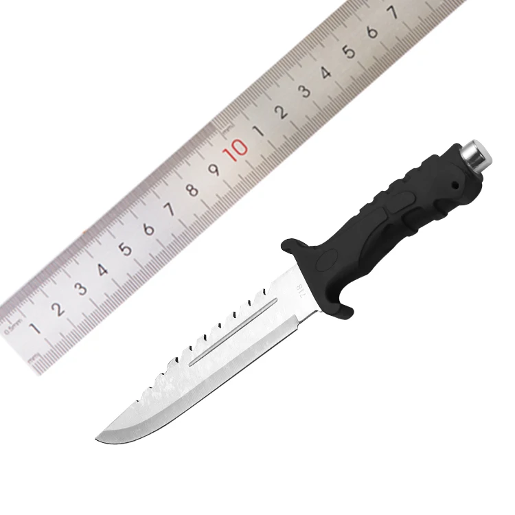 straight fixed blade bushcraft knife soft touch handle serrated edge knife hunting for outdoor survival