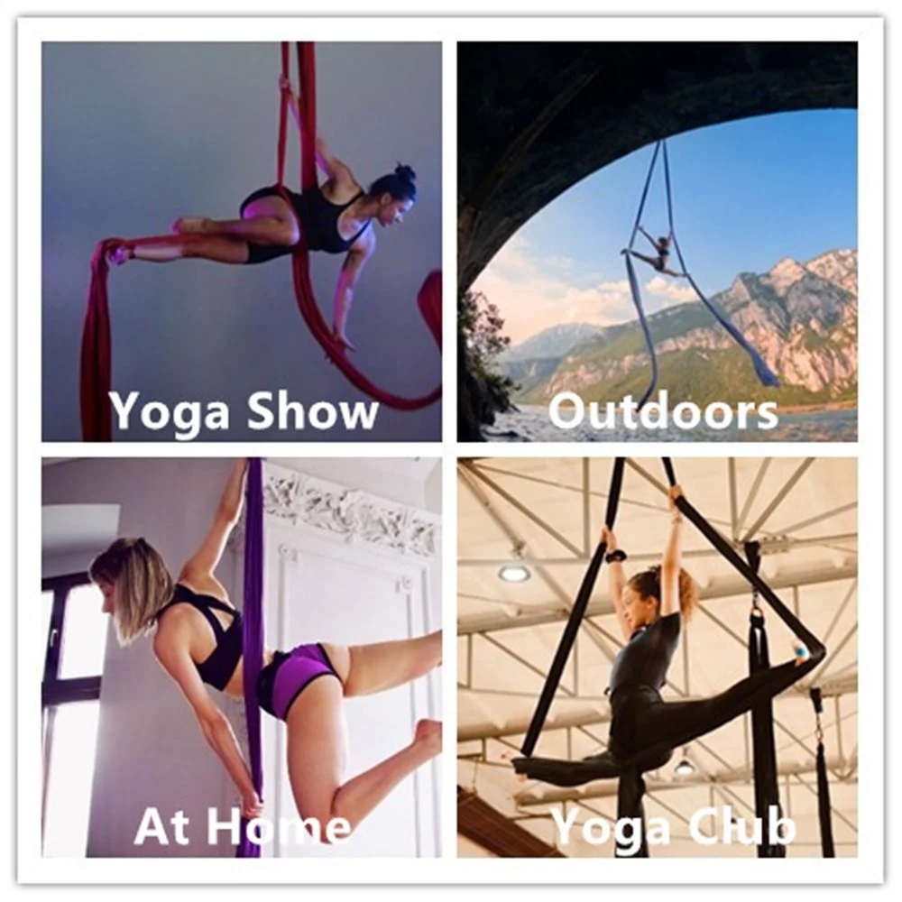 Aerial Silks Beginner Kit Acrobatic Flying Dance Aerial Yoga Hammock Swing(Lake Green)