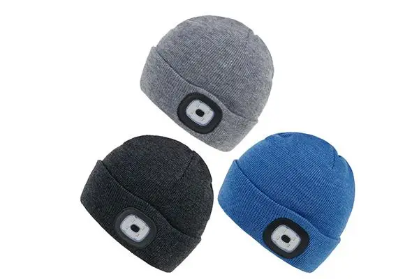 CPC Knitted  Beanie Hat USB Rechargeable And Removable LED Light for Fishing,Working,Camping, Hunting
