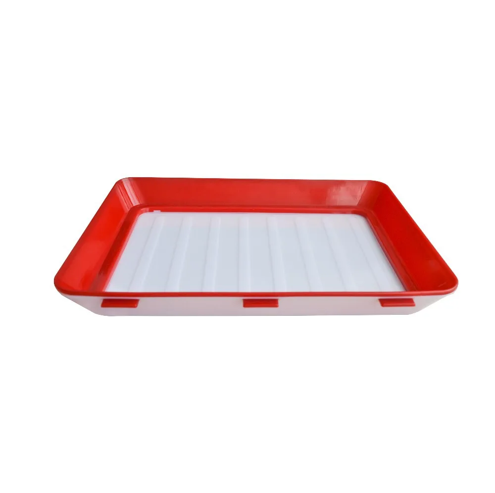 Amazon Plastic Red Preservation Square Refrigerator Fresh-Keeping Tray Kitchen Items Food Storage Container clever Tray