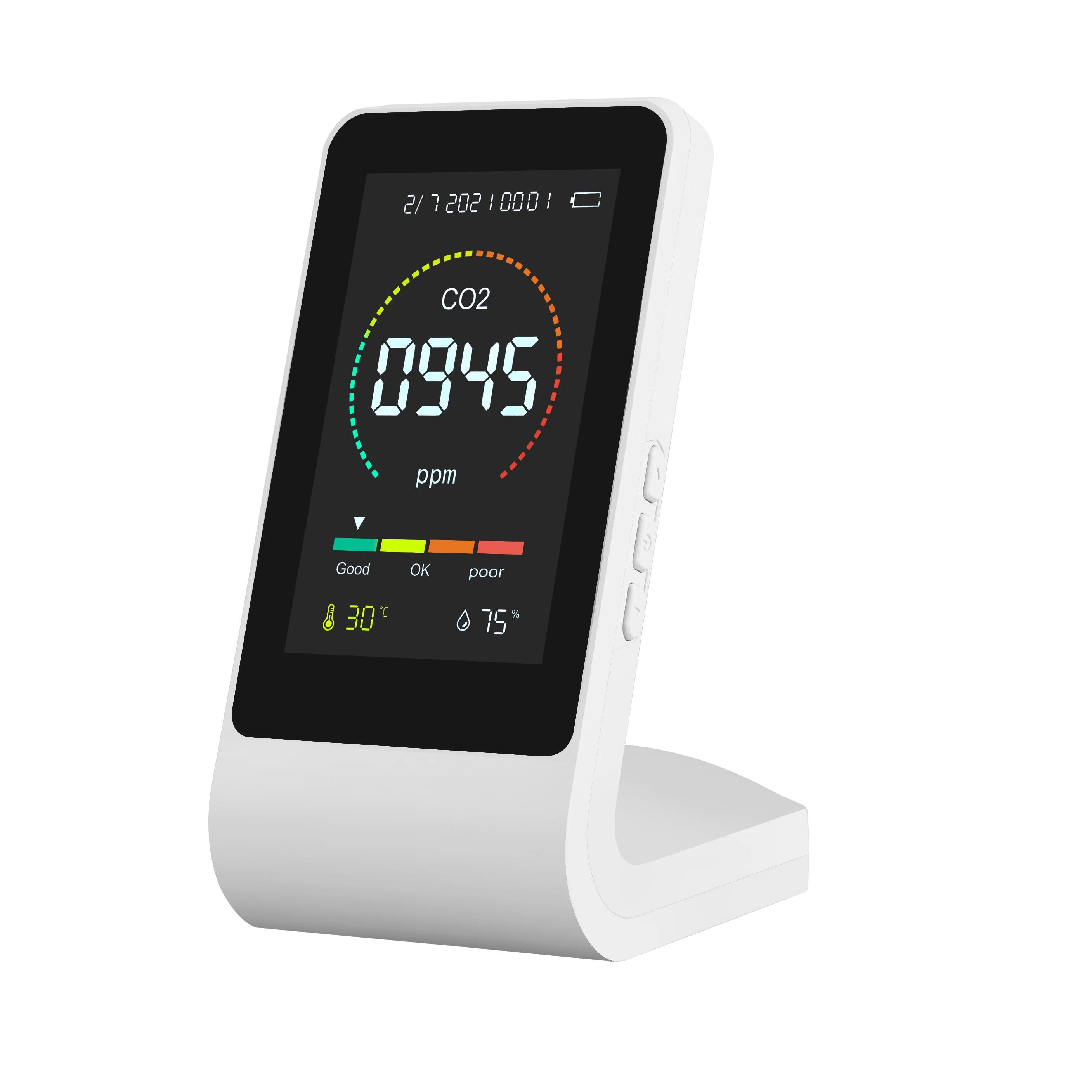 2021 Newest Portable Carbon Dioxide Detector Temperature Wireless Humidity Air Quality Desktop Indoor Co2 Meter Monitor