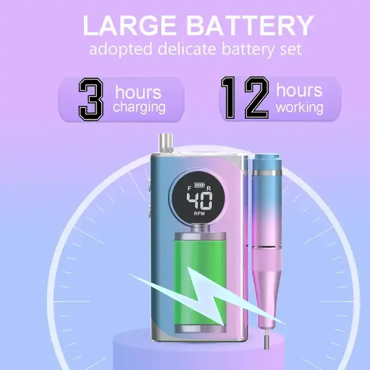 Wholesales Custom Logo Desktop Rechargeable Nail Grinder Nail Master Electric Nail Drill Machine 45000Rpm 85W Portable Machine