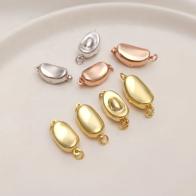 luxury toggle fancy 18k gold plated fashion safety pearl closure clasp Ingot buckle sterling silver clasps for jewelry making