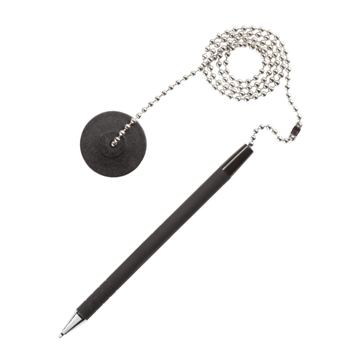 wholesale high quality ballpoint pen security desk pen stand mount counter pen with coil