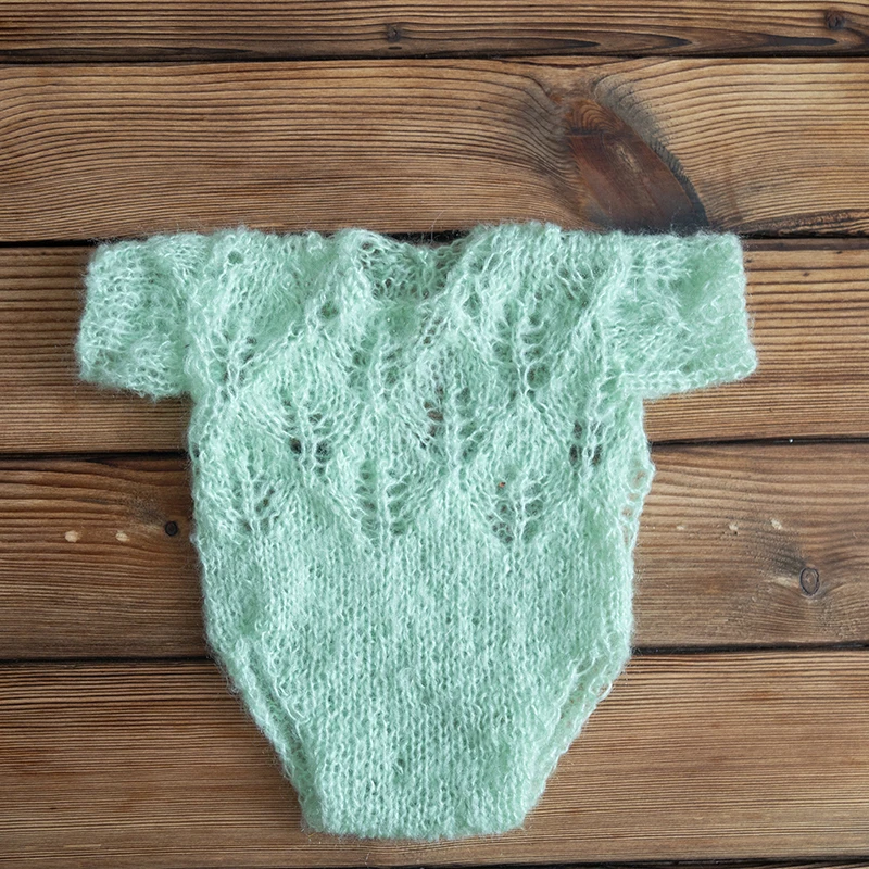 Knit Mohair Bunny Bonnet And Romper Set Newborn Baby Clothes Outfit Crochet Pants Overalls Full Sets Jumpsuits Photography Props