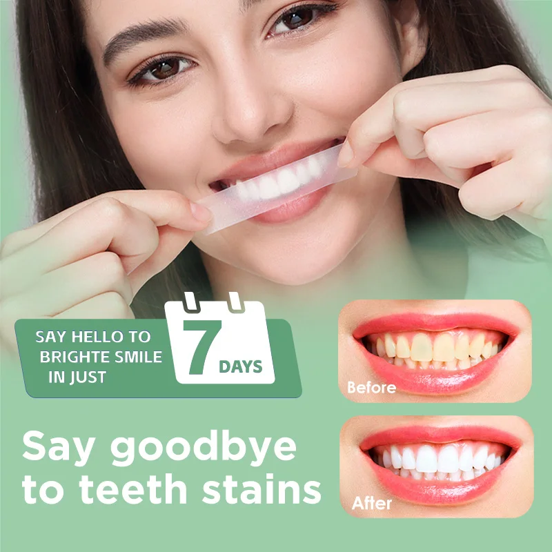 Double White PAP Teeth Whitening Strips Private Label Mint Coconut Oil Charcoal Flavours Strips Teeth
