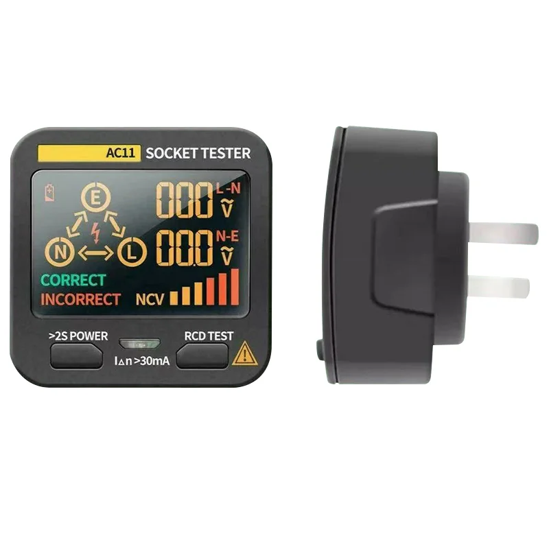 Portable GroundTrust Socket Earth Tester with LED Display Grounding Tester with UK AU EU US Plug