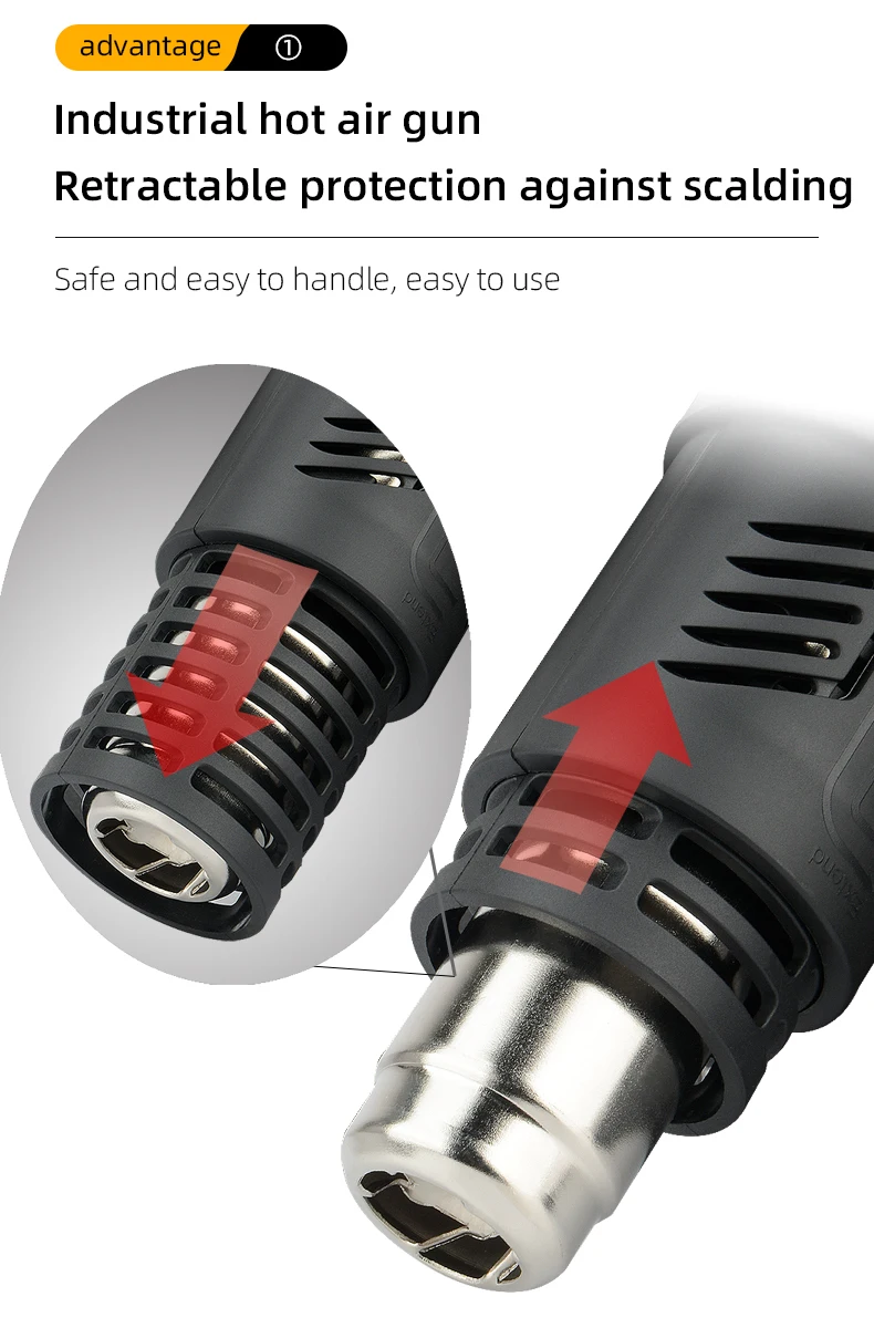 LK-666S Various Temperatures Heat Guns Hot Air Gun Pistol Thermal Blower 50~830 Celsius degrees with nylon protective shield