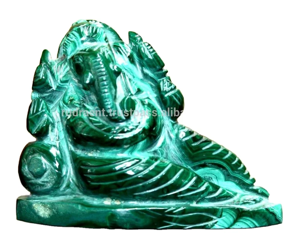 Natural Malachite Premium Stone Lord Ganesha Statue
