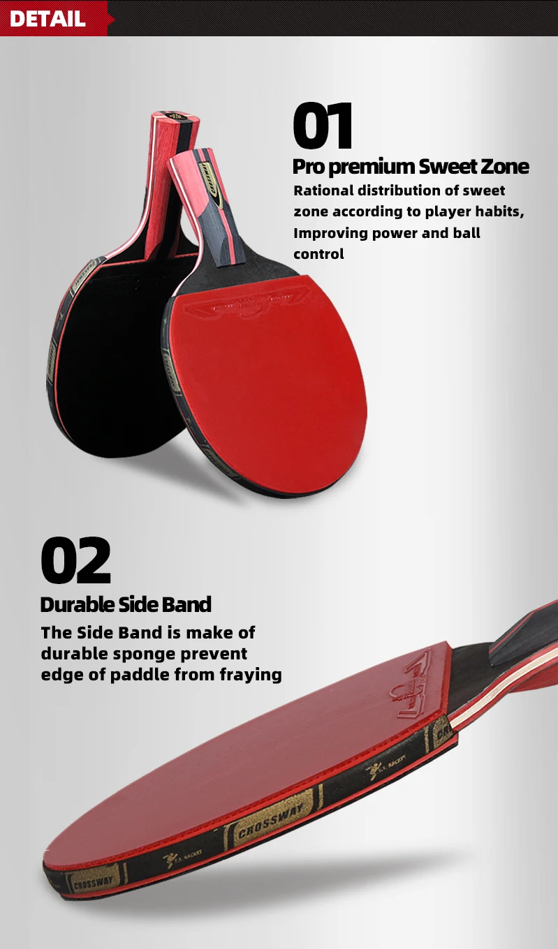  OEM Custom Professional 6 Stars Carbon Paddle Ping Pong Bat Set Table Tennis Racket for