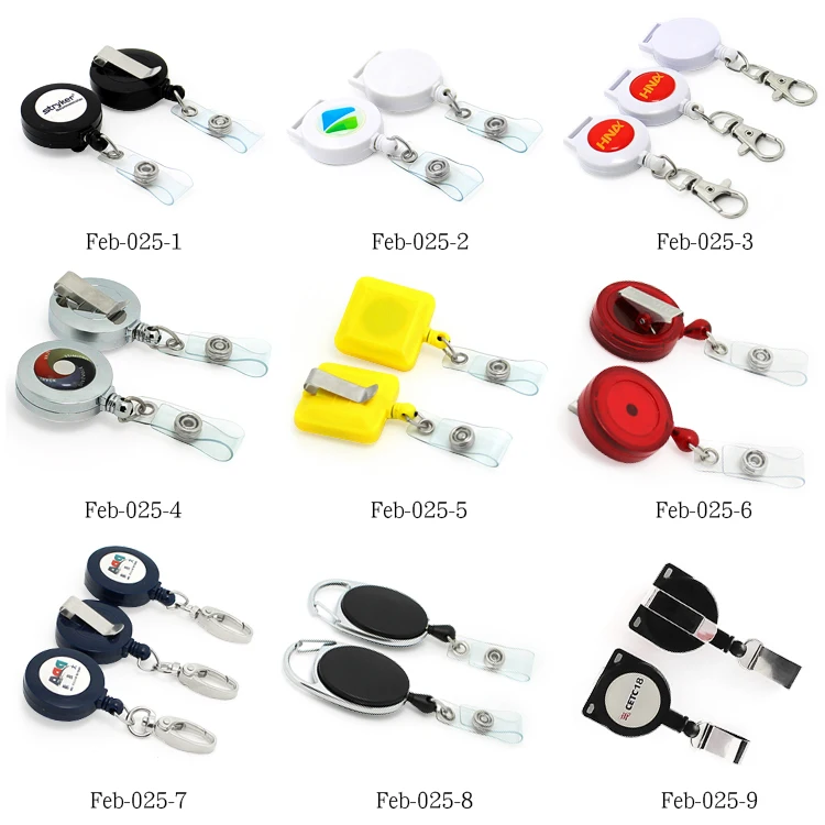ID Card Badge Holder Reels with Clip Name Reel Round Office School Supplies Medical Retractable Id Badge Holder