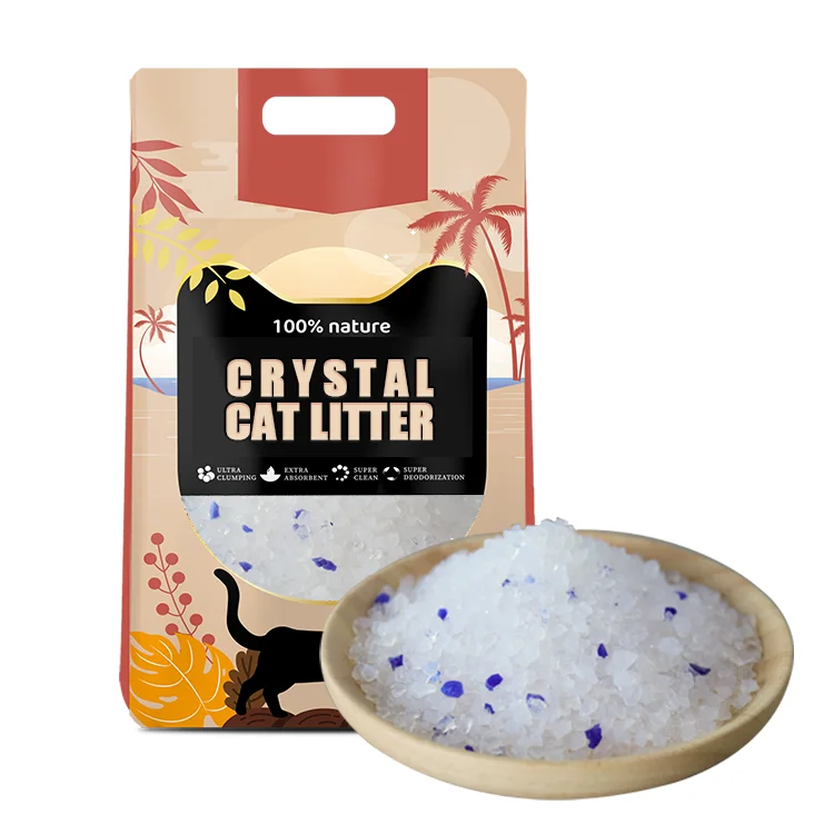 OEM/ODM 3.8L Large Particles Easy Clean Cat Toilet Sand Crystal Cat Litter With Custom Scent