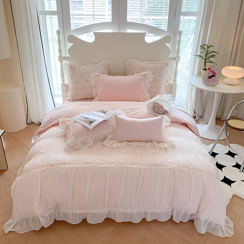 New Design Duvet Cover Set 4 Pcs Cute Double King Size Bedding Set All Season Bedding Sets with Duvet