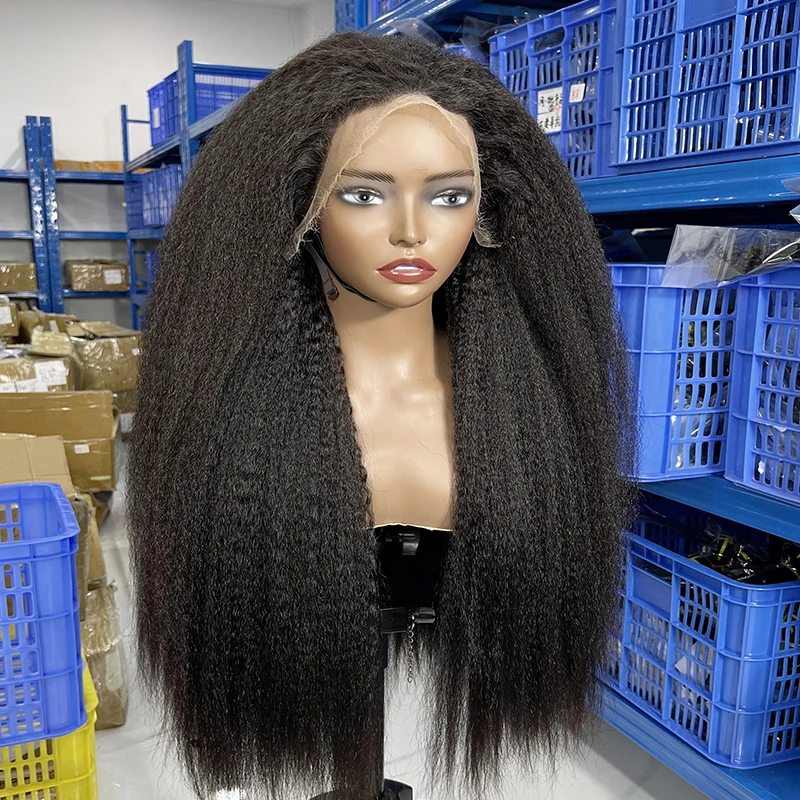 GDYhair кудрявый прямой парик Yaki оптовая продажа индийский необработанный 13x4 13x6 360 полный HD фронтальный из натуральных волос на фронтальной сетке