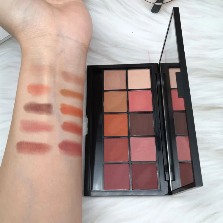 Hot style 10 Color Eye Shadow Palette10 Color Sequin Shining Pink Bead Matte Style Eye Shadow