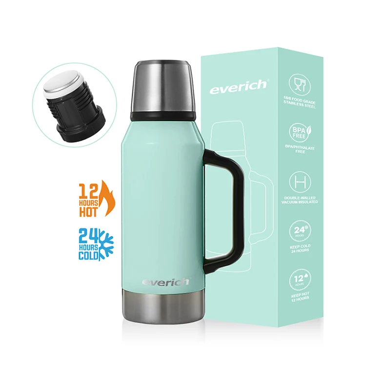 0.75L 1.2L Large Capacity Double Wall Vacuum Travel Pot Insulated Stainless Steel Thermos Flask for Coffee Tea