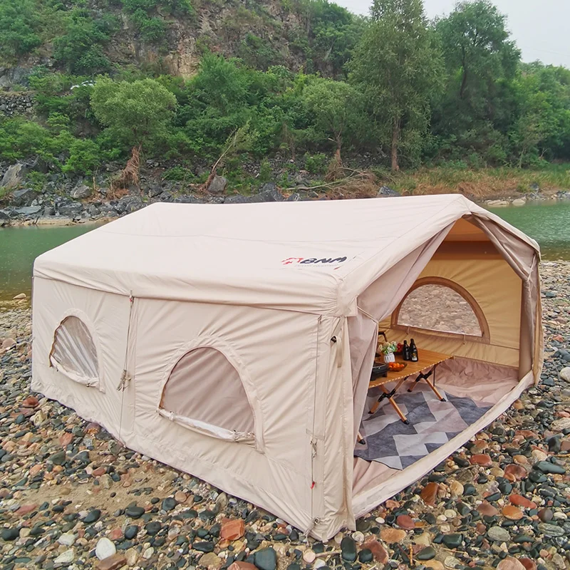 OEM Luxury Custom 2023 camp tent camping familial outdoor inflatable glamping tent for 2 3 people