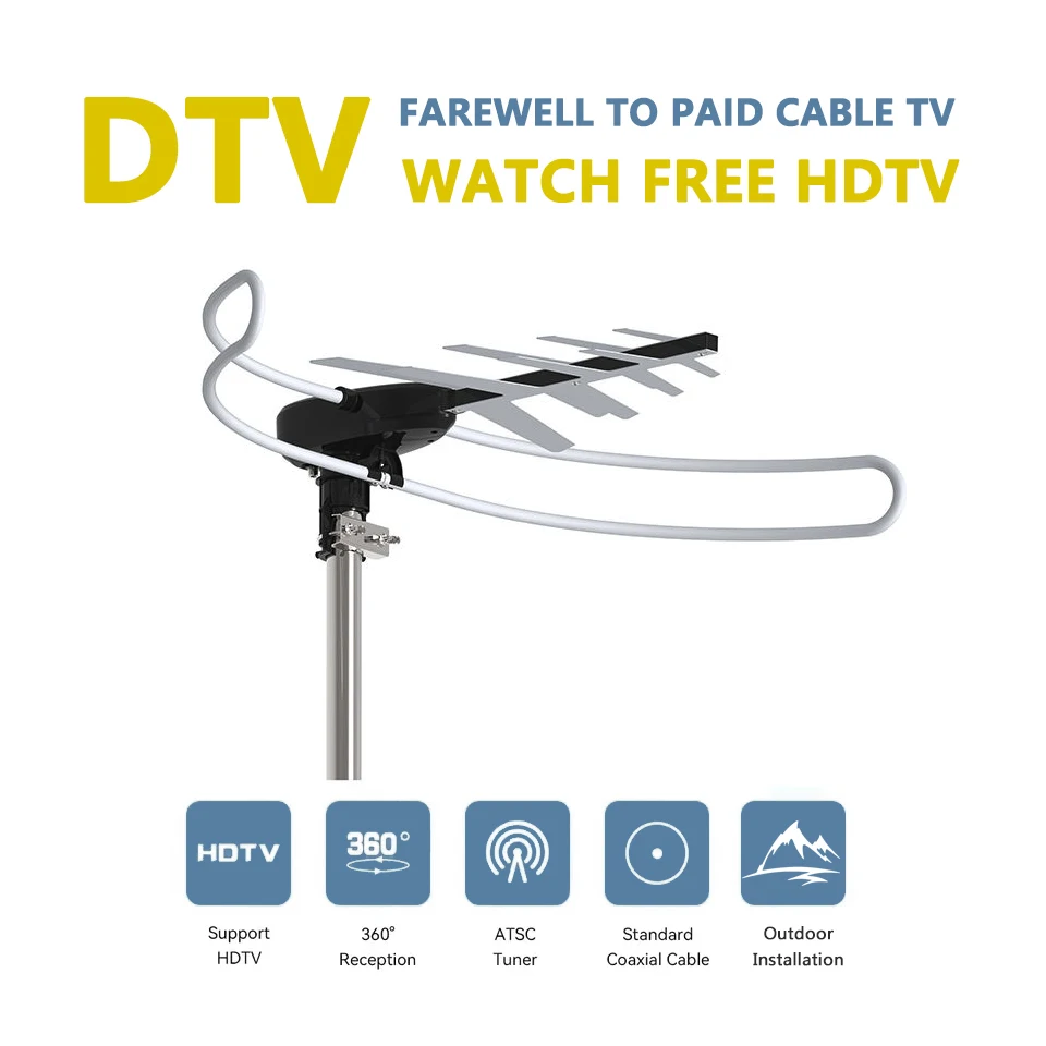 High Cost-effectiveness Antenna Multi-interface Receiver Yagi Antenna for Receiving High-definition Television