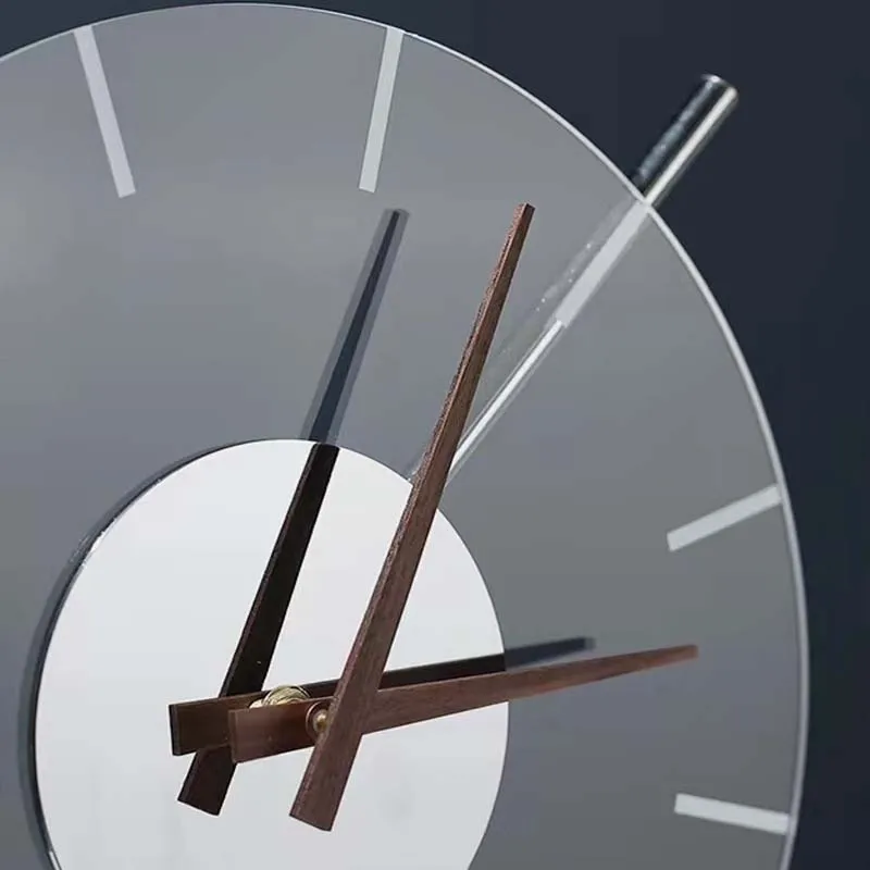 Simple Modern Acrylic Metal Clock for Bedroom Living Room Clock Ornaments