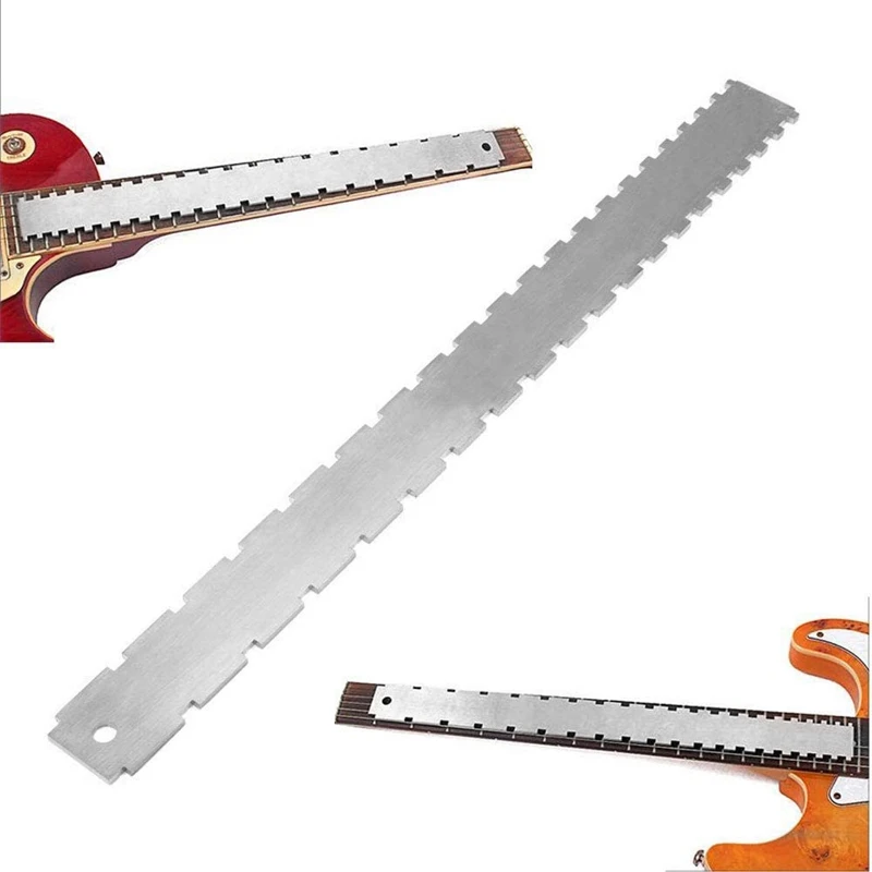 Guitar Neck Notched Straight Edge Luthiers Tool with String Action Ruler Gauge
