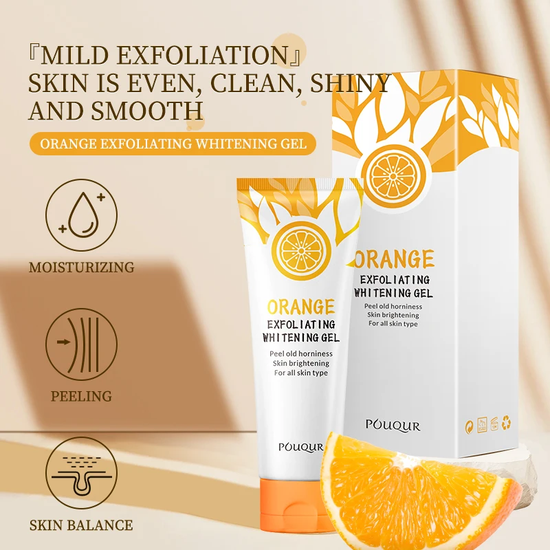 Custom Skin Care Orange Face Cleanser Peeling Gel Moisturizing Cleansing Exfoliating Dead Skin Removal Face Wash Gel