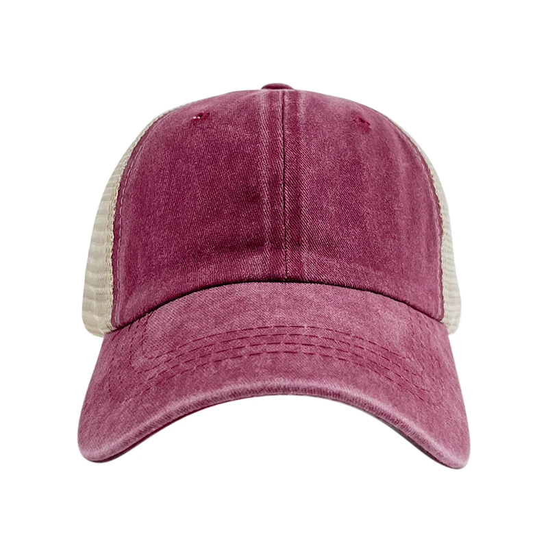 Wholesale Cap Boy Pakistan Distressed Trucker Hat New Model Mesh La Headwear Blank 6 Panel Lady Woman Vintage Mesh Baseball Cap
