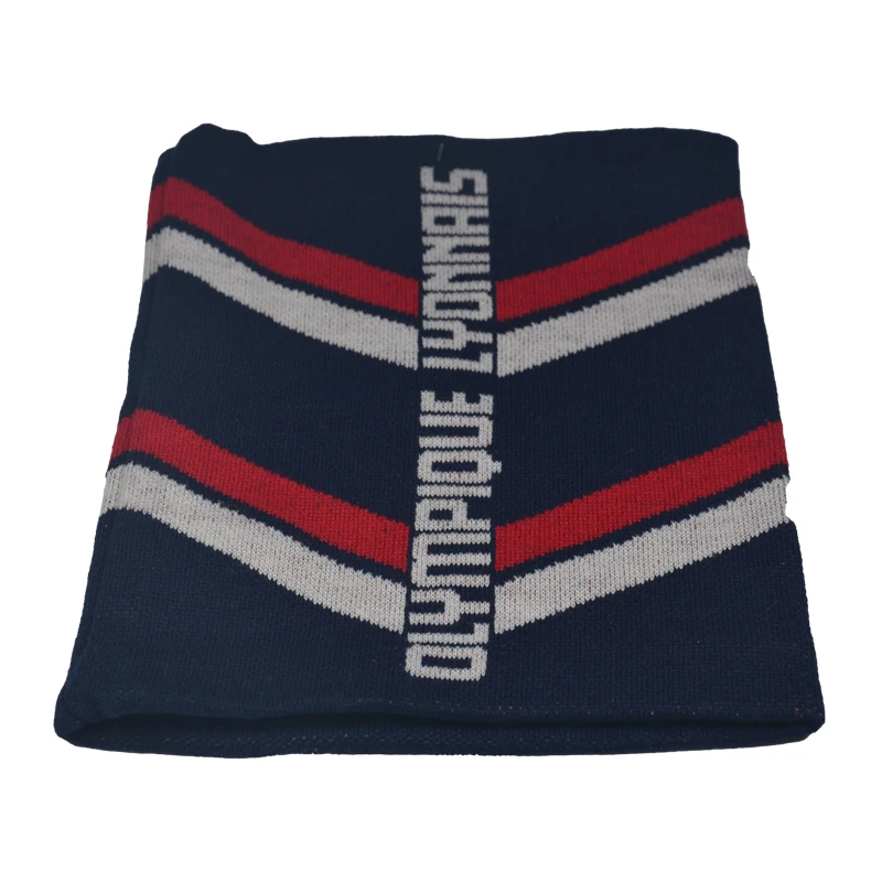 Custom logo double thicknesses acrylic yarn knit winter neckwarmer strip scarf