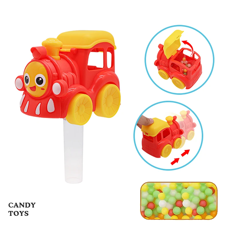 Cheap Candy Toys Funny Cartoon train Hand Fan Kids Hard Candy hot car