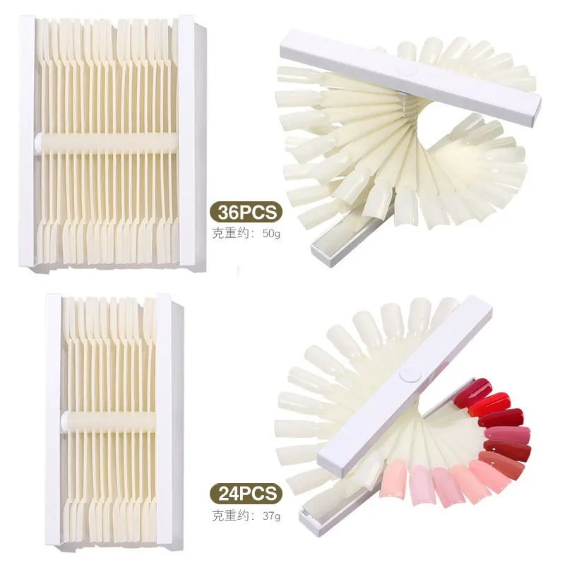 Wholesale High quality OVAL NAIL Color Chart OVAL Shape Nail Tips Nail art Display