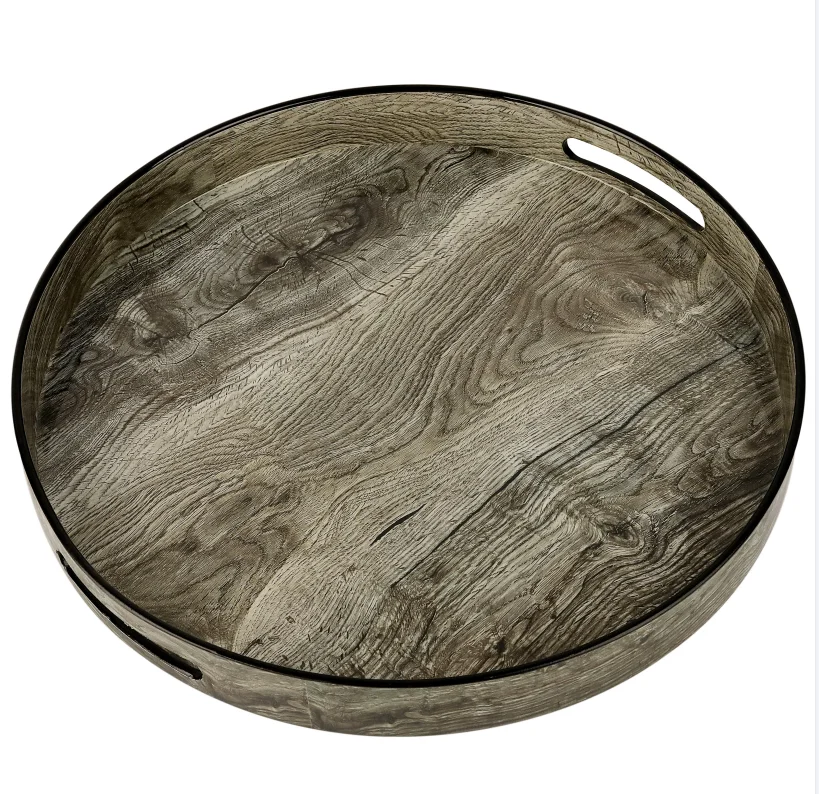 Luxury Mirror Tray Table Perfume Vanity Home Decor Round Jewelry Gold Glass Decor Retro Antique Serving Mirror Tray With Lid