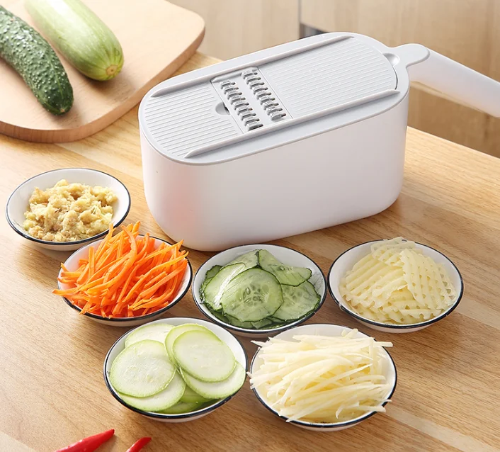 Multi-Functional Kitchen Grater Vegetable-6 in 1 Kitchen Pressing Food Cutter Chopper Slicer-Manual shredded radish and potato s