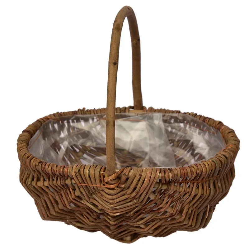 Factory best-selling rattan woven picnic basket with handle, gift food storage basket