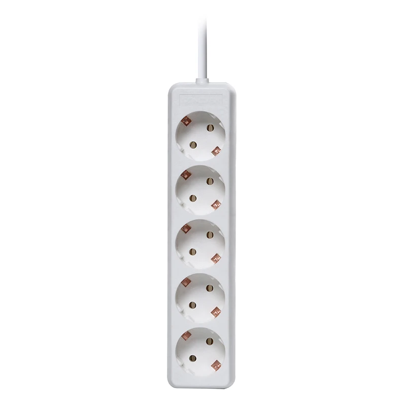 Eu German Standard 6 Way Multi Plugs Electrical Universal Extension Sockets With Wire Cables Grounding