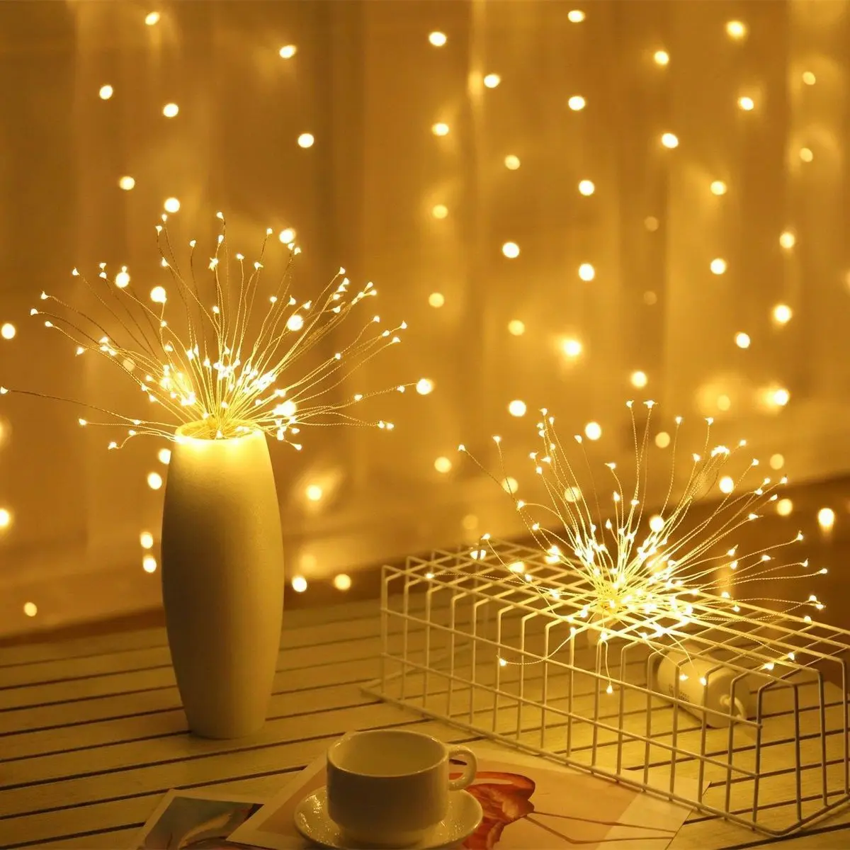 Firework Lamp Led Fairy Copper Wire Lantern String Lights Outdoor Waterproof Garden lawn yard Decorative Hanging Lamp