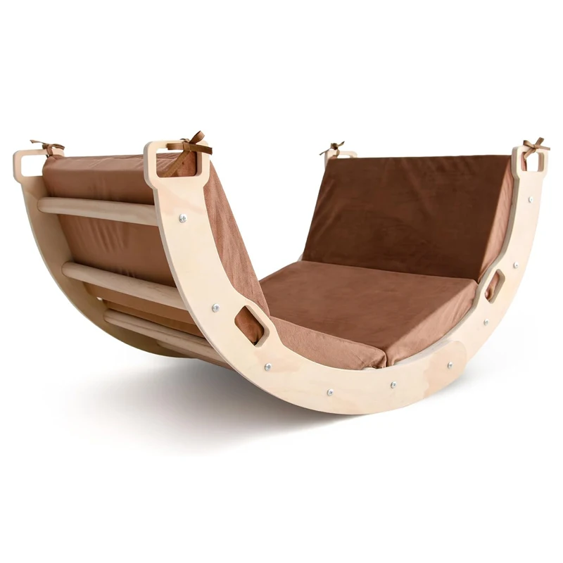 Детский скалолазный арочный рокер с подушкой игрушки для скалолазания малышей деревянный альпинист Монтессори крытая игровая площадка детей