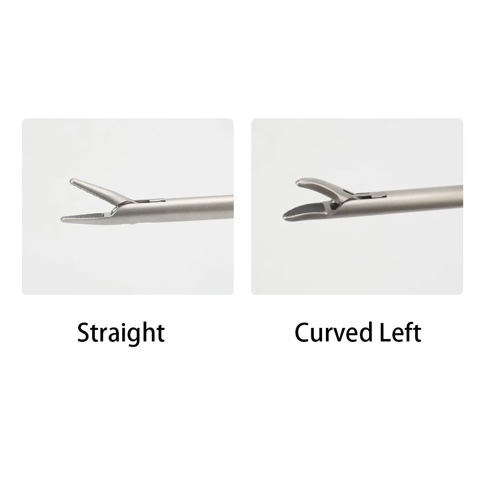 Tungsten Carbide Jaw Needle Driver Forceps Titanium Laparoscopic Instruments Curved Gun Type Laparoscopic Needle Holder