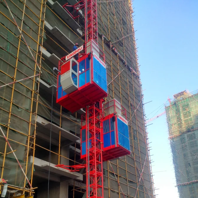 Electric Construction Lift Builders Elevator for Cargo and Personnel with Core Motor Gear Gearbox Components