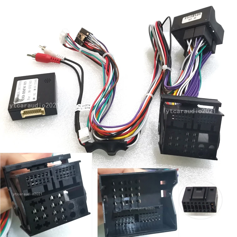 Car 16Pin Power Wiring Harness Cable Adapter With Canbus For BMW X3/E83(06-10) Install Aftermarket Android Stereo