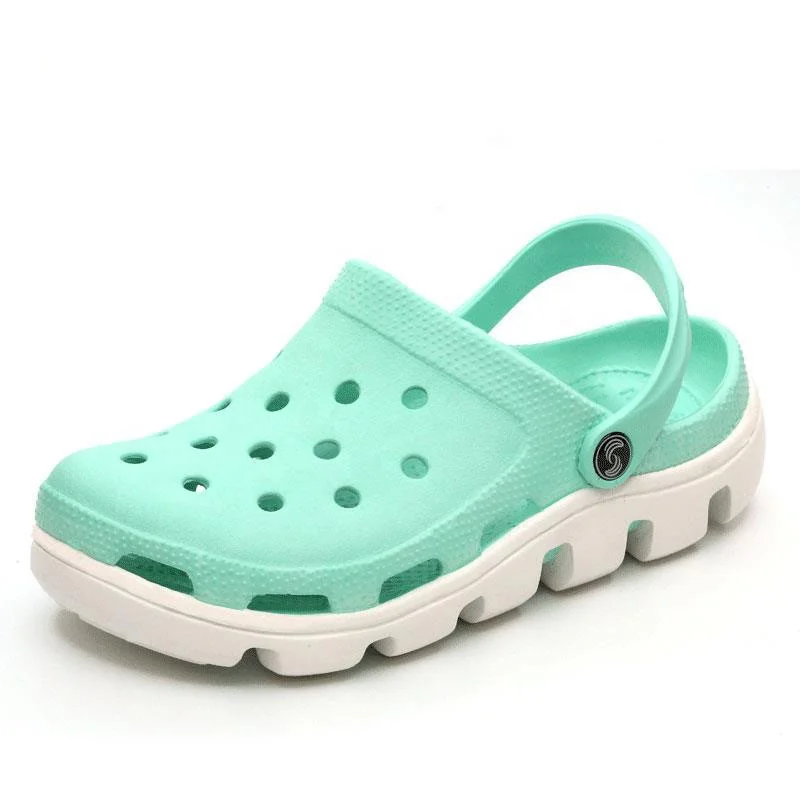 Wholesale thick-soled hole clogs in summer  soft-soled beach EVA soft bottom slippers for women men beach non-slip garden shoes