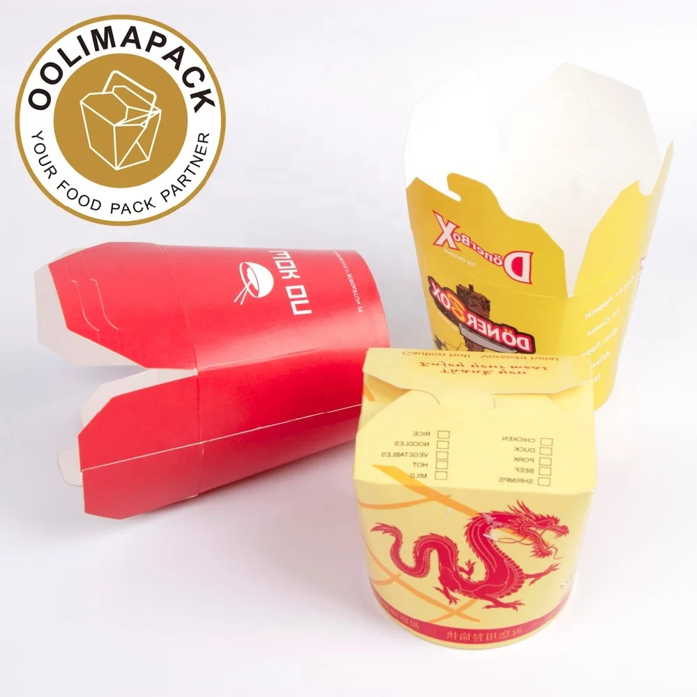 customer printed disposable paper noodle box doner box printing kebab box