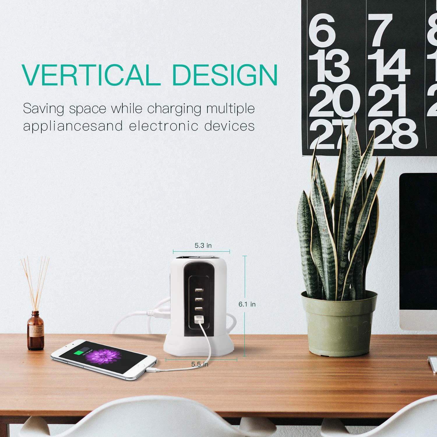 Беспроводная зарядная розетка, настольная зарядная станция с 9 розетками и 4 USB-портами, 4,5 а, многофункциональное зарядное устройство с интеллектуальной вилкой