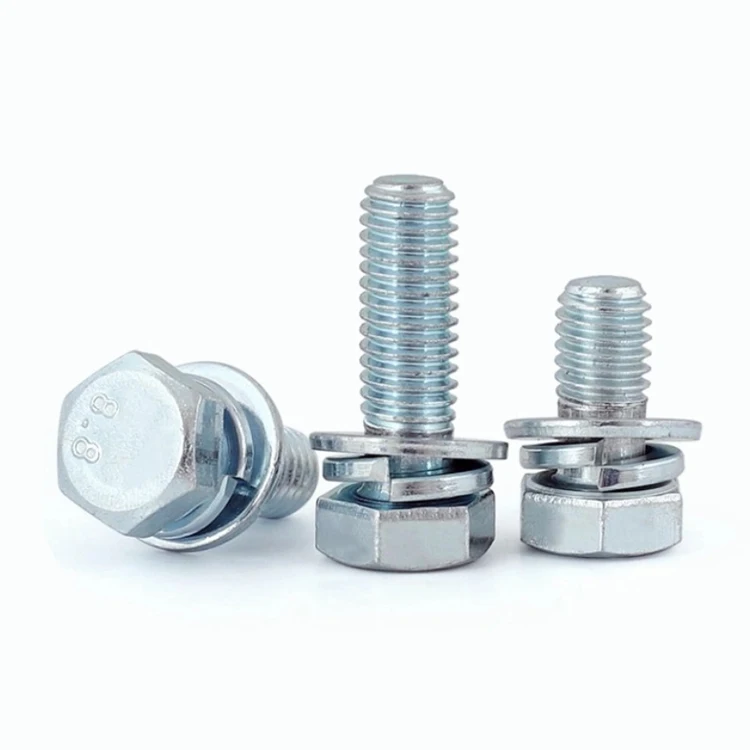Galvanized Grade 4.8 8.8 10.9 External Hexagon Bolt Combination Bolts And Nuts Screw Bolts Machinery to Fasteners Combination