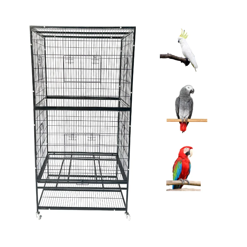 High quality large space bird cage foldable breeding cage double-layer bird cage suitable for parrots, pigeons and canaries