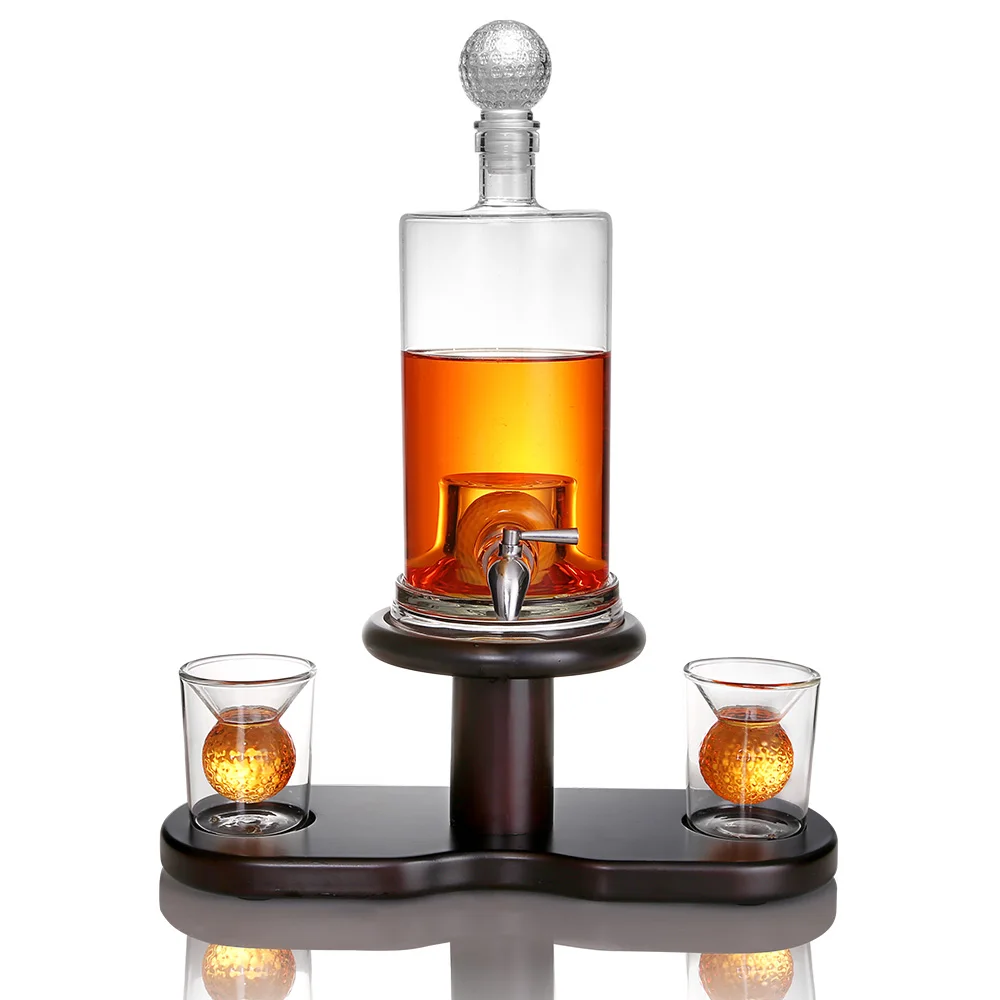 Custom Golf Ball Whiskey Glasses For Unique Golf Decanter Whiskey Decanter Set